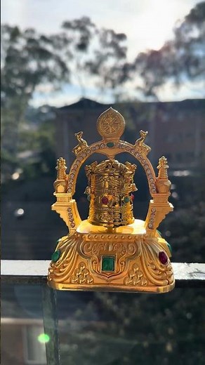 Buddhist Solar Energy Spinning Prayer Wheel. #buddha #buddhism
