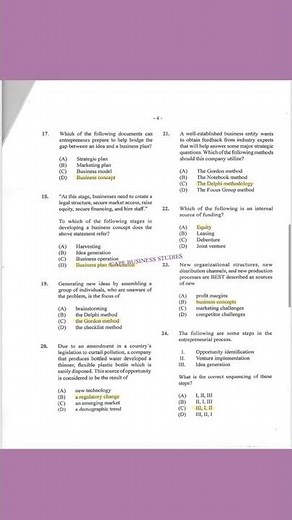 CAPE ENTREPRENEURSHIP UNIT 1 PAPER 1 2021