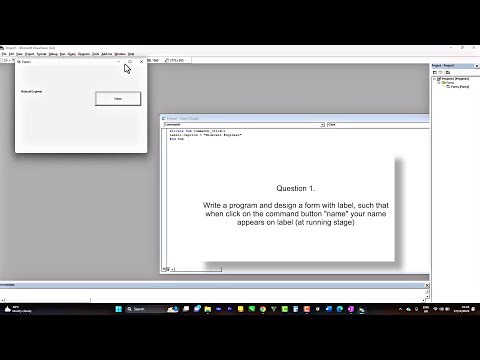 Visual Basic Language - click on the command button name and your name appears on label