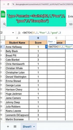 🔄 Switch Function in Excel‼️ | Easy Explanation with Examples