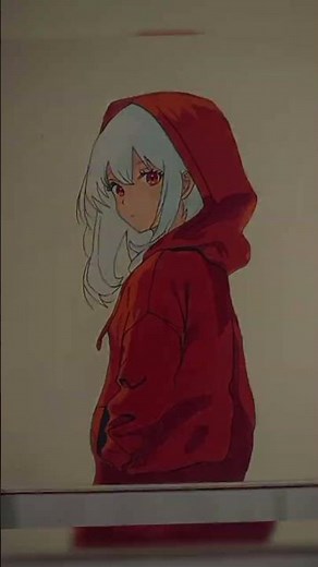 ✨🔥 Red Hoodie Anime Girl Drawing Edit 🔥✨