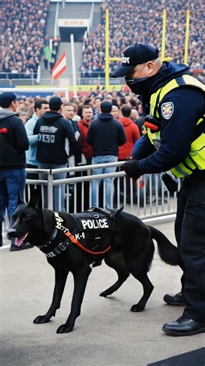 K9 Gibbs' crowd control skills are absolutely insane #WorkingDog #Belgium