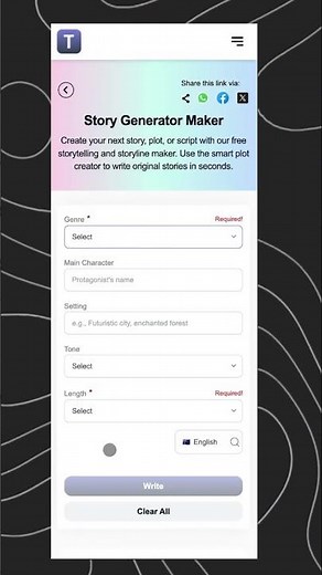 AI Story Generator Maker Create Unique Storie Instantly | Toolsnak #trending #viral #youtubeshorts