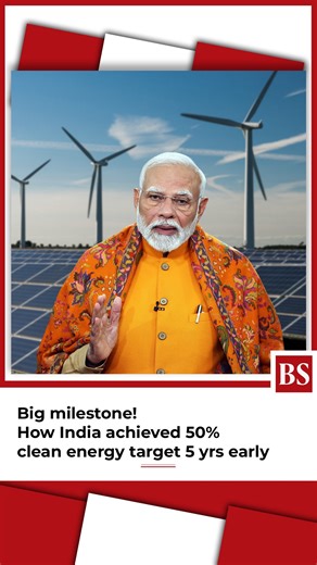 395 reactions · 63 shares | India has achieved 50% renewable energy capacity target five years ahead of the 2030 deadline.NITI Aayog, solar energy contributed nearly 50% of India’s renewable energy capacity. Watch the video to know about India’s growing green energy pipeline, and major companies that are from this expansion. #solarenergy #renewable_energy #greenenergy | Business Standard | Facebook
