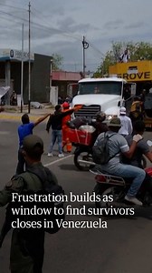 Families in La Guaira, Venezuela, blocked a truck carrying rescue equipment to another neighbourhood on Sunday, in a desperate attempt to divert it to find their loved ones.