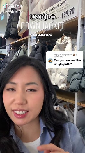 Replying to @Poopy time 💩 uniqlo down parka review! comment what I should review next 👇