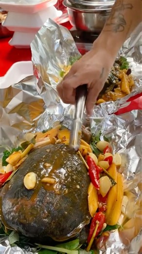 Yummy Steamed Turtle with a Special Traditional Recipe #food