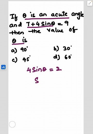 Class 10 Trigonometry: Find θ from 7 + 4 sin θ = 9