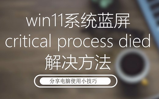 win11系统蓝屏报错代码critical process died解决方法