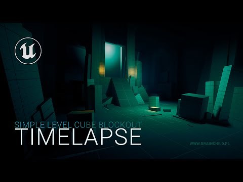 Creating a base BLOCKOUT (using cubes) for a Game Level in Unreal Engine 5 (Timelapse)