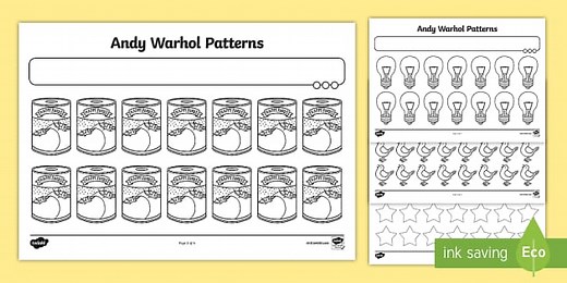 Worksheet Andy Warhol Patterns