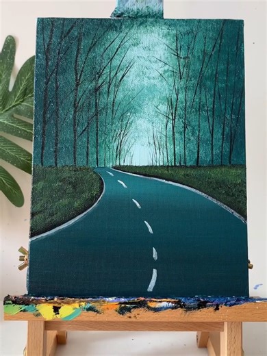 Captivating Acrylic Painting of Plane Tree Avenue