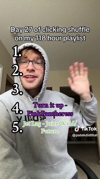 Day 27 of clicking shuffle on my 118 hour playlist #juicewrld #pinkpantheress #kencarson #destroylonely #lucaa #cthrurio #music #patekdidthat #icyypatek #fyp