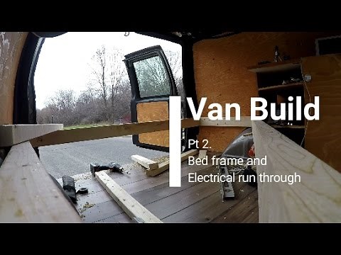 Camper Van Conversion/Build Pt.2 *BED BUILD & ELECTRIC SYSTEM* (Van Life, GMC Safari)
