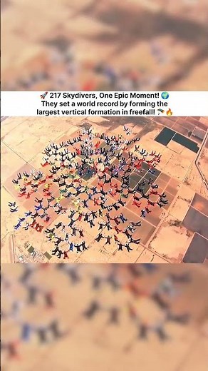 217 skydivers, one epic fall — a world record in the sky! 🪂🌍
