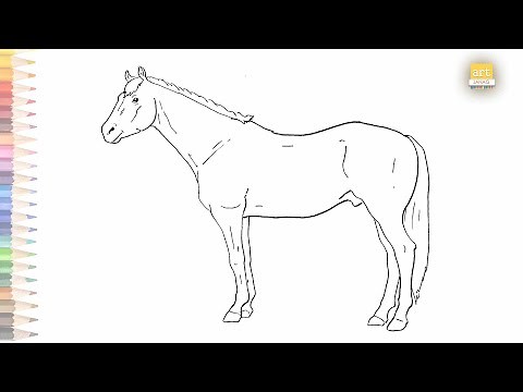 American Quarter Horse drawing easy | How to draw Quarter Horse step by step|Horse drawing tutorials