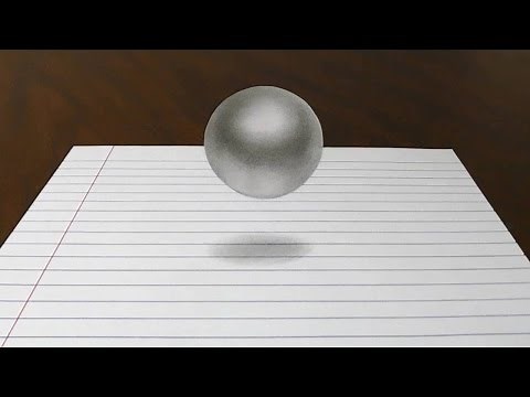 Floating Ball - 3D Trick Art on Line Paper