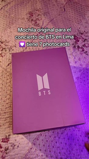 💜 Llevate esta mochila de BTS exclusiva de la membresia ✨ Incluye photocards Para que puedas llevae tu Army Bomb al concierto 🎆 Tiene detalles del mismo envio de Corea del Sur ✈️ 350 so #bts #concert #peru🇵🇪 #armybts #armyperu