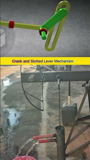 Crank Slider Linkage Driving Pumpjack Water Lift Mechanism in Smooth Motion Animation Realistic Demo