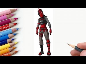 HOW TO DRAW RED KNIGHT SKIN from FORTNITE - STEP BY STEP DRAWING TUTORIAL