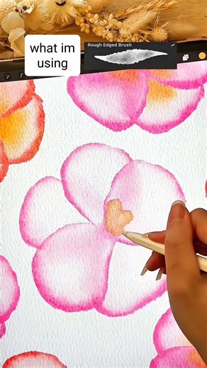 How to draw watercolour flowers on procreate on with this easy beginner digital art tutorial 🌺🌺