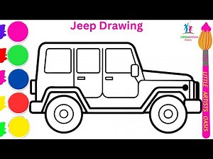 How to Draw a Jeep easy for beginners | Simple Drawing Tutorial for beginners