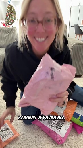 Rainbow packages! That was a fun one! If I get 1 million views on this I’ll model this outfit for you all 😂🤔😂🤔 I may regret this 😂😂😂#rainbows #pink #green #Inverted