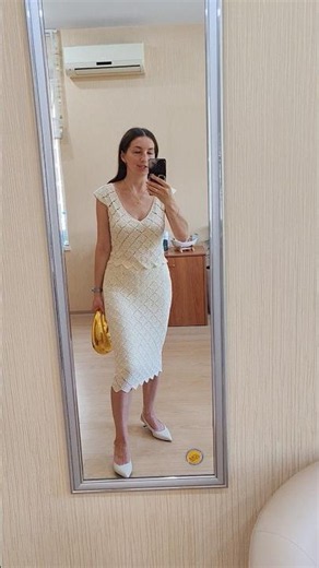 I Crocheted a Motif Suit: Cotton Skirt and Top #crochet