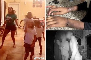 Disturbing new video has emerged showing a mother dancing happily with her smiling children - a little over a year before two of them escaped her captivity and told of an appalling regime of abuse