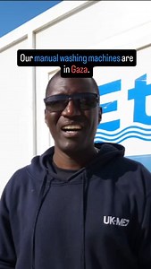 7.9K views · 49 reactions | Elvis, a logistics coordinator at @UK_Med, shares how our washing machines are keeping Gaza hospital linens clean—without draining generators or relying on fuel.  #laundry #innovation #gaza #humanitarian #washingmachine #thewashingmachineproject | The Washing Machine Project | Facebook