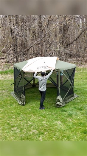 42K views · 208 reactions | Extend your season with Quick-Set® accessories!  A rain fly and wind panels turn your Escape into the perfect fall hangout — blocking wind, rain, and dropping temps while keeping things cozy.  See the full list of accessories at quicksetshelters.com. #QuickSetShelters #ScreenShelter #Camping #CampingGear | Quick-Set | Facebook