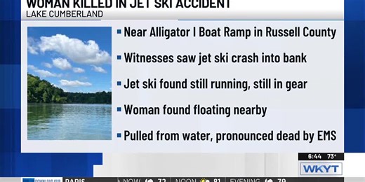 Woman drowns in Lake Cumberland after jet ski crash