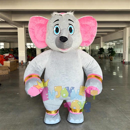Adult Inflatable Elephant Mascot Costume Giant Walking Cartoon Cute Animal Shaped Inflatable Suit for Events