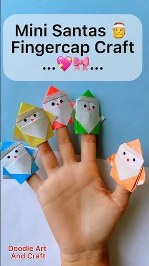 Mini Santa Finger Puppet Origami #shorts #christmas #santa