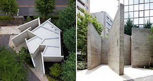 wonderwall's tokyo toilet comprises 15 interlocking concrete walls