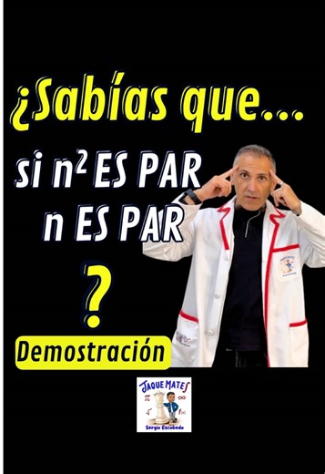 Demostración matemática para probar que: 👉 Si n² es un número par, entonces n también es par. Se trata de una demostración fundamental en matemáticas, muy utilizada como paso previo para demostrar, por reducción al absurdo, que la raíz cuadrada de 2 es un número irracional. 📌 Es un contenido ideal tanto para alumnado de Bachillerato como para cualquier persona interesada en el razonamiento matemático y las demostraciones bien explicadas. 👉 Si te gusta aprender matemáticas con sentido, suscríb