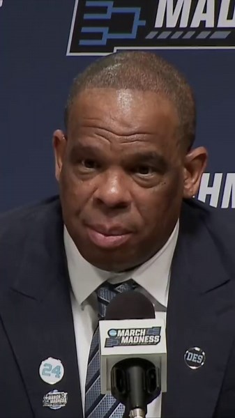 UNC's Hubert Davis speaks to reporters after NCAA Tournament loss to VCU