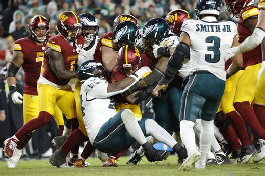 WATCH: Massive fight breaks out in Eagles vs. Commanders as Tyler Steen, Javon Kinlaw, Quan Martin throw punches and get ejected