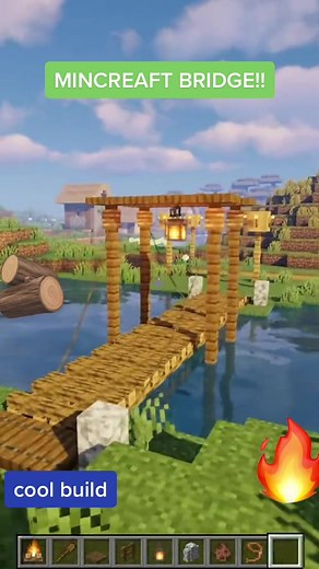 minecraft bridge #minecraft #easy_minecraftbuilds #bridge #viral #like #follow #water #fire #10k