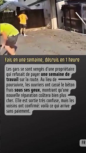 Fait en une semaine, détruit en 1 heure #Justice #Karma #Vengeance