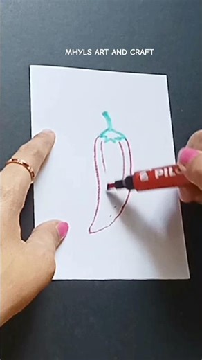 How to Draw a Red Chili Pepper #drawing #art #shorts #viral