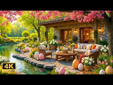Peaceful Spring Garden by the River 🌸 Easter Ambience 🐇 Soft Piano Music for Relaxation & Deep Sleep