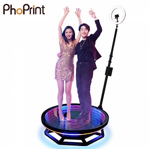 [Hot Item] Automatic Revolve Wedding Party 360 Photo Booth Kiosk with Software Camera