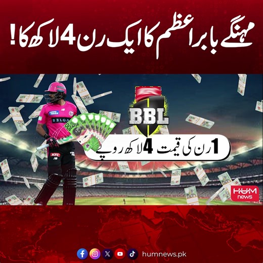 مہنگے بابر اعظم کا ایک رن 4 لاکھ کا! #HumNews #BabarAzam
