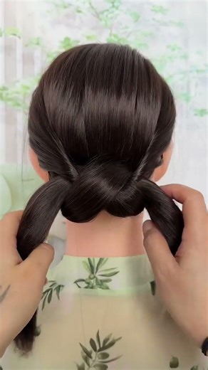 Elegant Low Bun Hairstyle with Red Hair Accessory | Easy Stylish Bun Tutorial