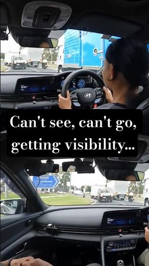 Roundabout trick to keep yourself safe when next to large vehicle!