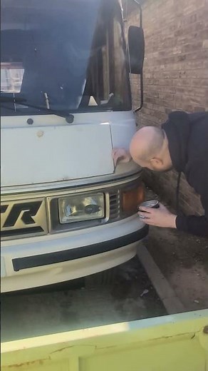 Fixing a Motorhome Chip with Fibreglass Paste | Easy DIY Repair 🛠️ #shorts