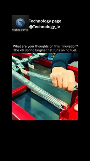 Technology page on Instagram: "Revolutionary innovation alert! 🚀 Witness the future of engineering with the mind‑blowing V8 Spring Engine that runs on zero fuel, harnessing pure mechanical energy to power its impressive performance. Imagine the possibilities of a sustainable, spring‑driven powerhouse that challenges conventional combustion engines and pushes the boundaries of green technology. This genius design showcases how innovative thinking can transform energy usage, reduce emissions, and