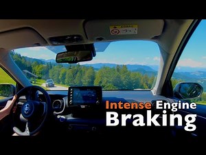Toyota YARIS Hybrid 2022 - Intense Engine Braking / "Over" Revving -Continuous Downhill Driving