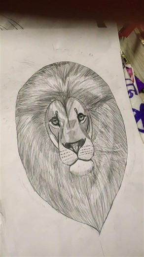 realistic lion sketch
